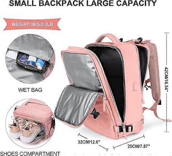 Large Travel Backpack For Men & Women - Waterproof Laptop Rucksack With Shoe Compartment & USB Port