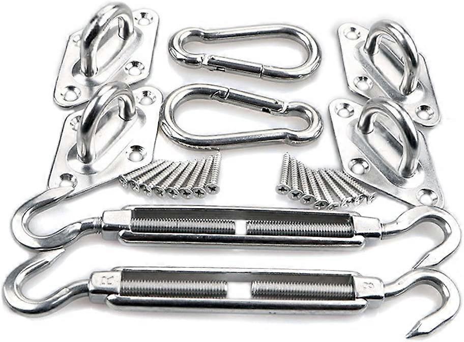 M8 Awning Attachment Set Heavy Duty Sun Shade Sail Fixing Kit for Garden Triangle and Square,Rectangle - 304 Stainless Steel Sun Shade Sail Fixing Har