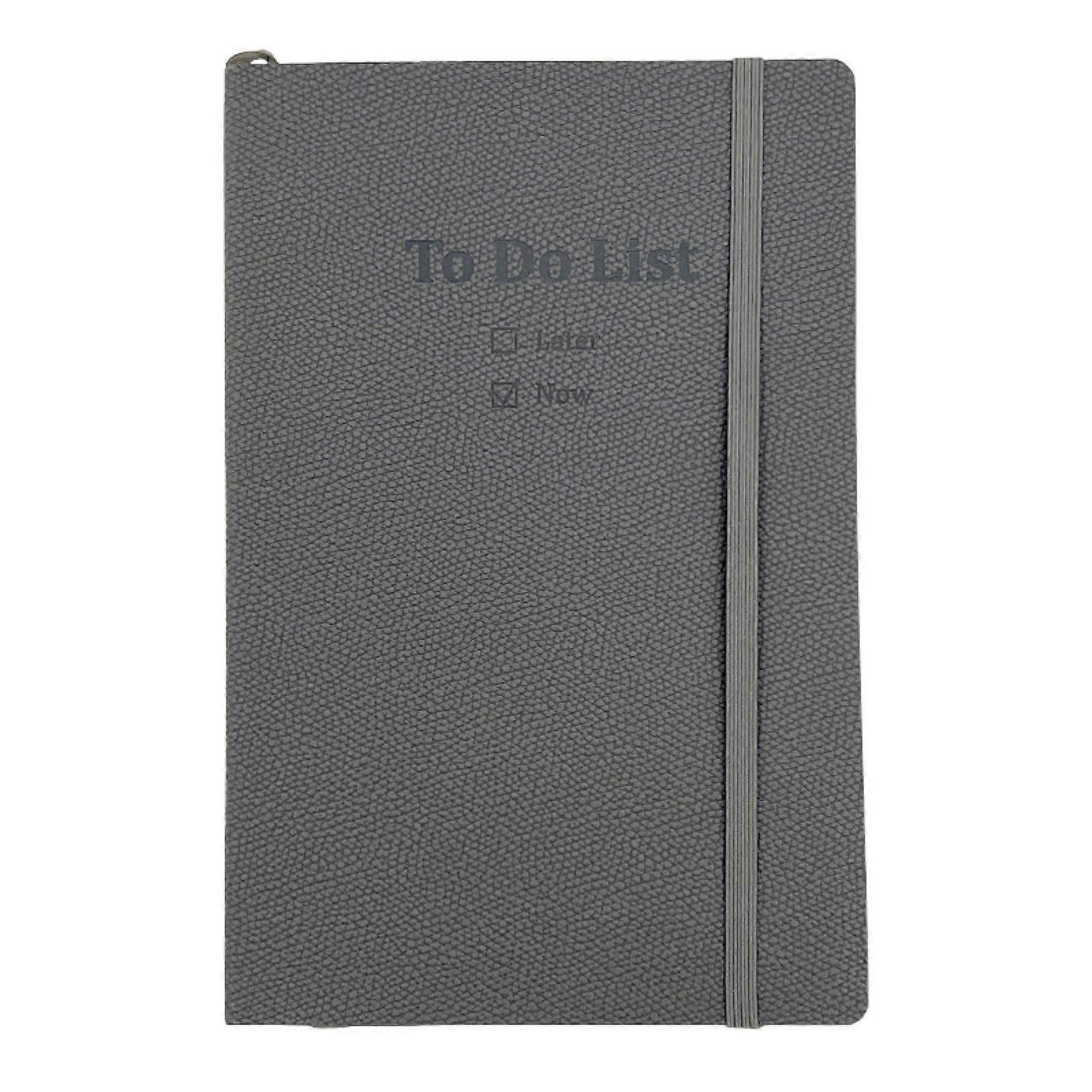 A5 To-Do List Daily Planner Hardcover Elastic Band Ribbon Bookmark No Bleed Thick Paper Time Management Notebook Journal Dairy Student Supplies