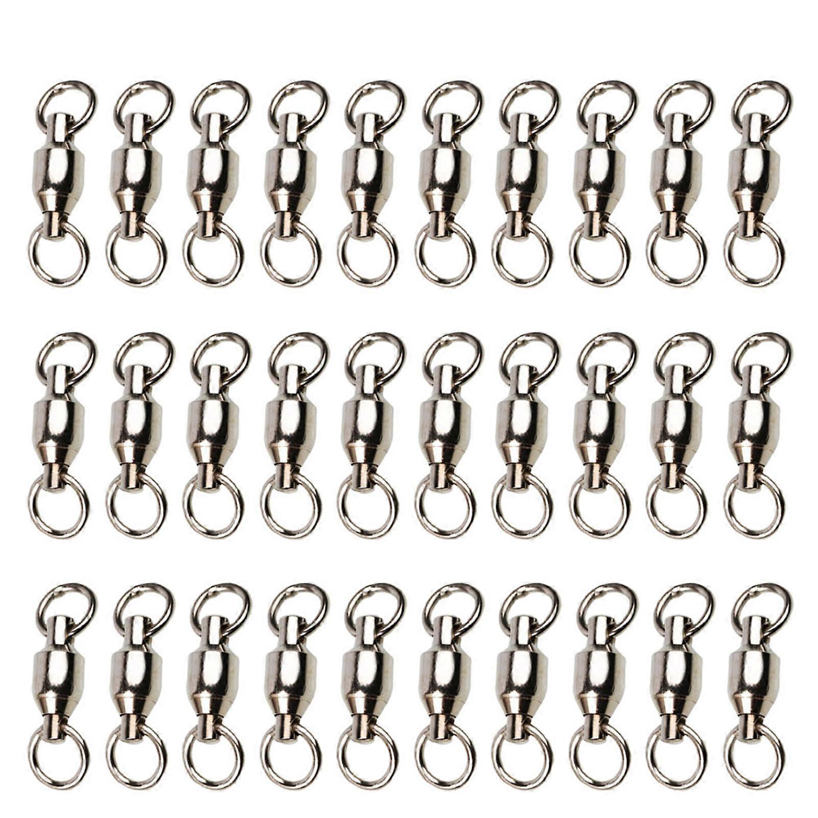 Kaesi 30Pcs Fishing Swivel Rings Simple Stainless Steel Hook Connector