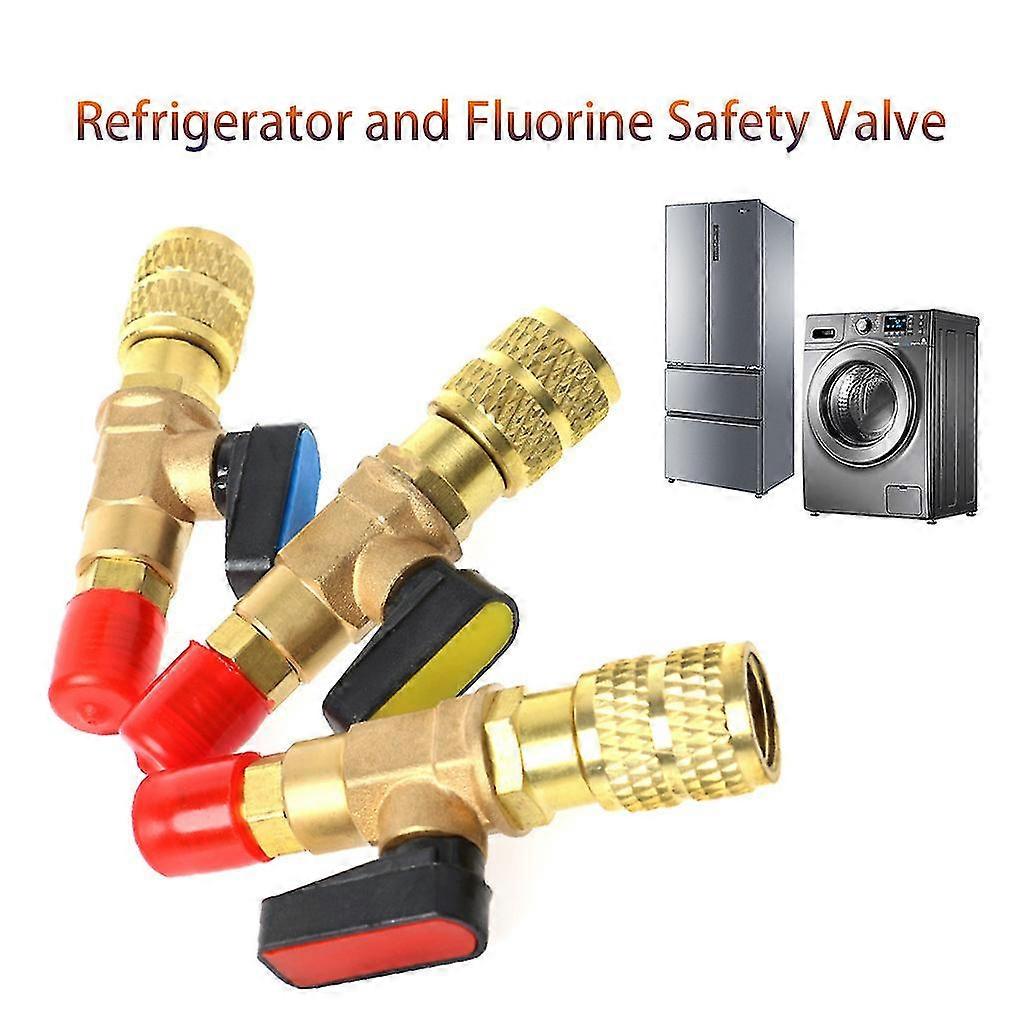 thumbnail image 2 of 4pc R134a To R12 Fitting Adapter Kit – 1/4” Flare To 1/2” Acme – Gold 2 of 4