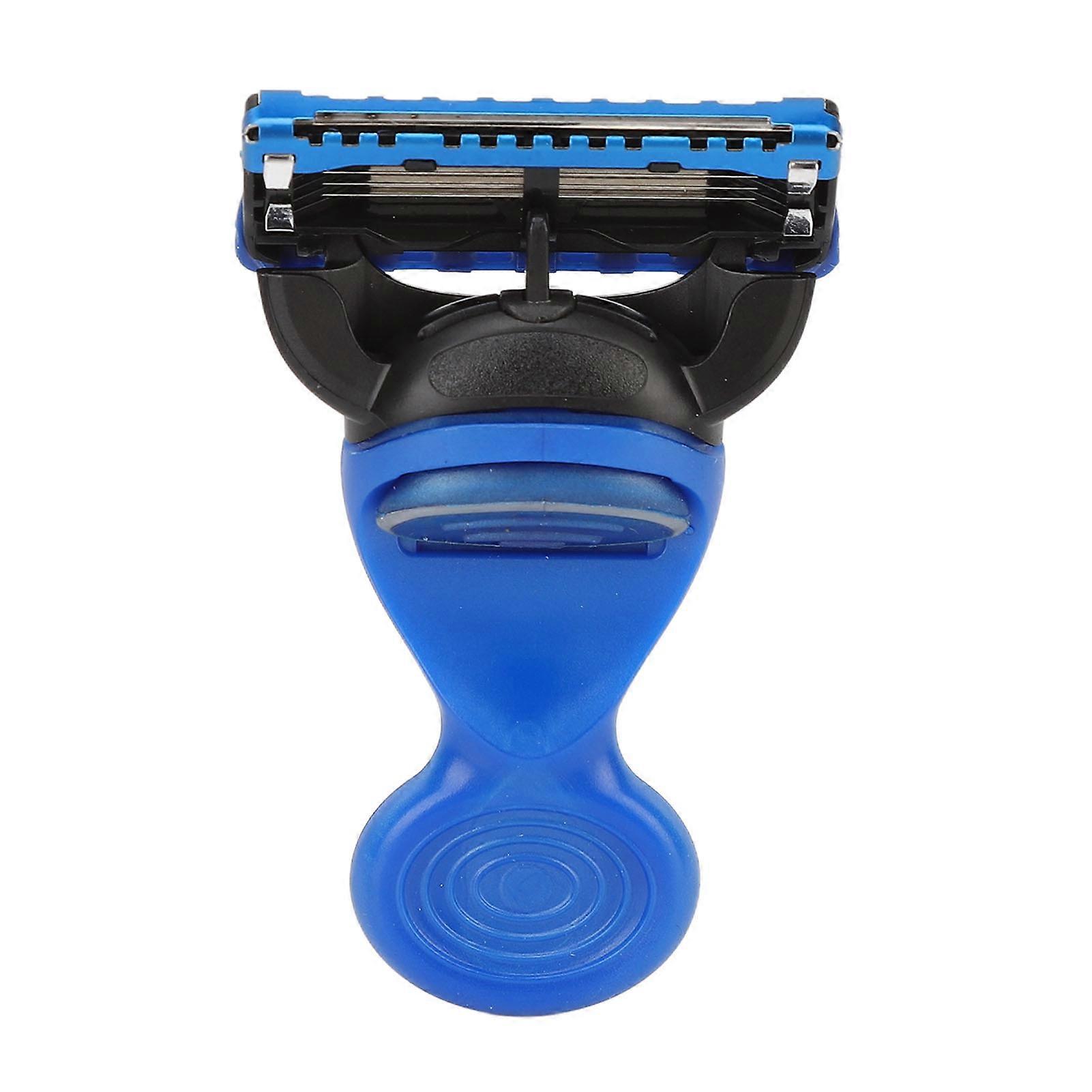 Manual Shaving Razor with Rotary Blade Head Removable Button Shaver Satefy Washable Hair Remove Tool Blue