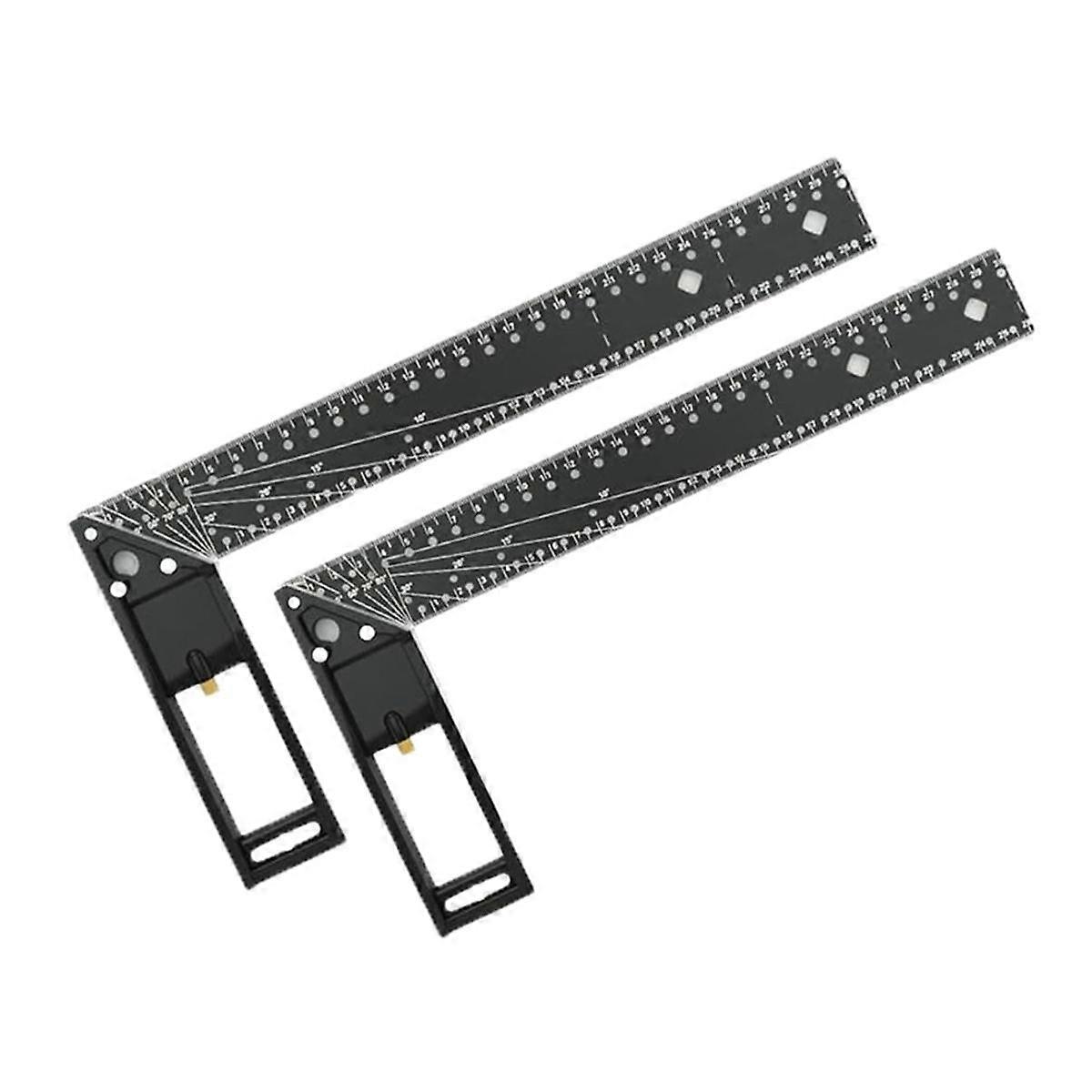 2pcs Woodworking Square Ruler for Precise Measuring,Square Ruler for 45/90 Degree Multifunctional G