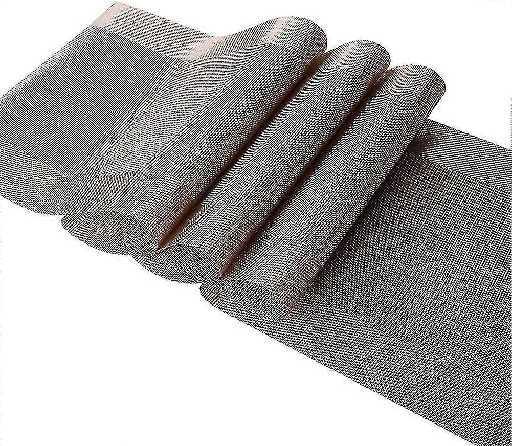 Bamboo-like Woven Vinyl Table Runner Heat Resistant Washable Rectangle Pvc Table