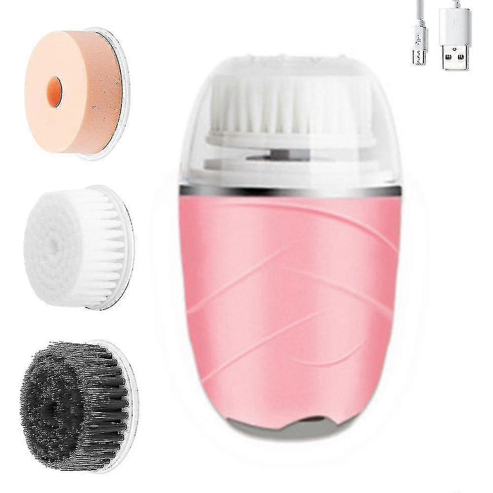 Sonic Vibrating Facial Cleansing Brush - 3 Brush Heads With 3 Modes, Waterproof, Smart Timer, Wireless Charging Compatible With Face Cleaning
