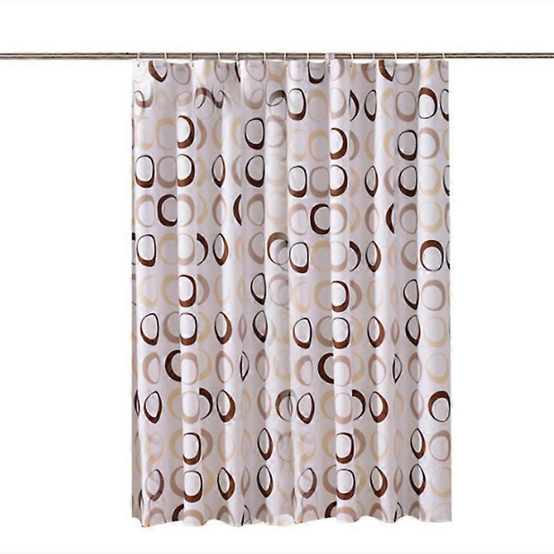 MIMIGO Geometric Circle Shower Curtain, Retro Pattern with Large Small Round Dots Abstract Art Print Image, Cloth Fabric Bathroom Decor Set with Hooks