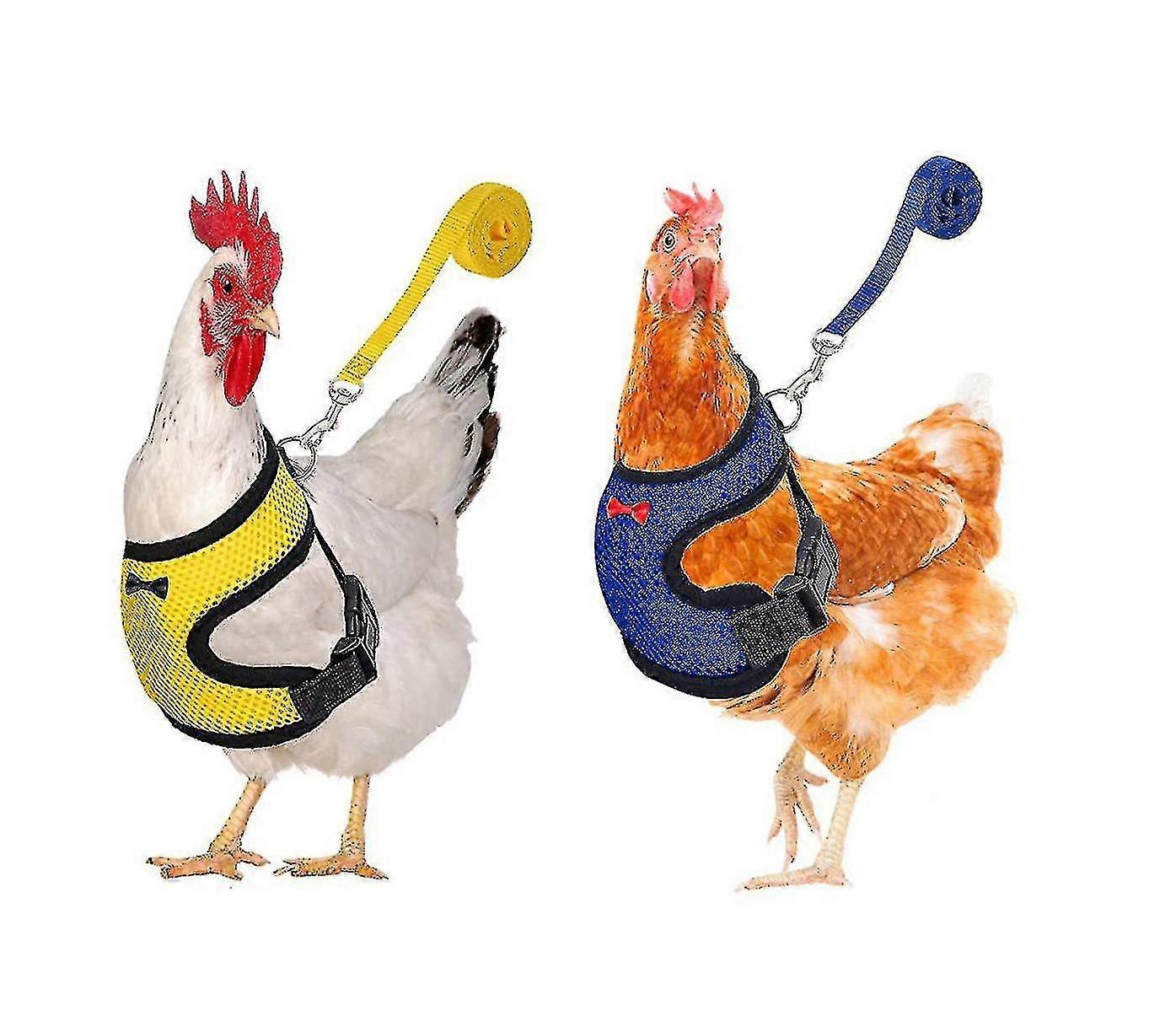 2pcs Chicken Harness And Leash, Modified Adjustable Breathable Harness Specially Designed For Chicken Duck Goose Training And Walking, Comfortable Si