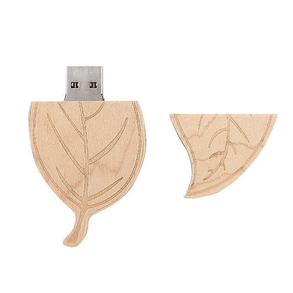 Wooden Leaf Flash Drives Storage USB 2.0 U Disk Memory Stick For PC Compatible USB1.1(128G)