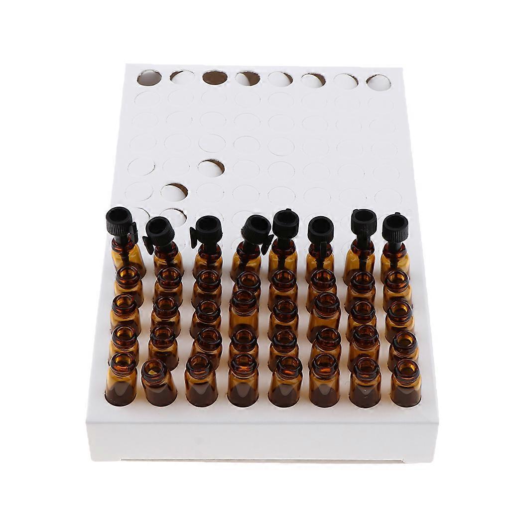 104 Packs 2ml Empty Glass Perfume/Aromatherapy Blends/Essential Oils Vials Dropping Bottles for Travel - Amber Body Black , 4.7 x 0.8cm