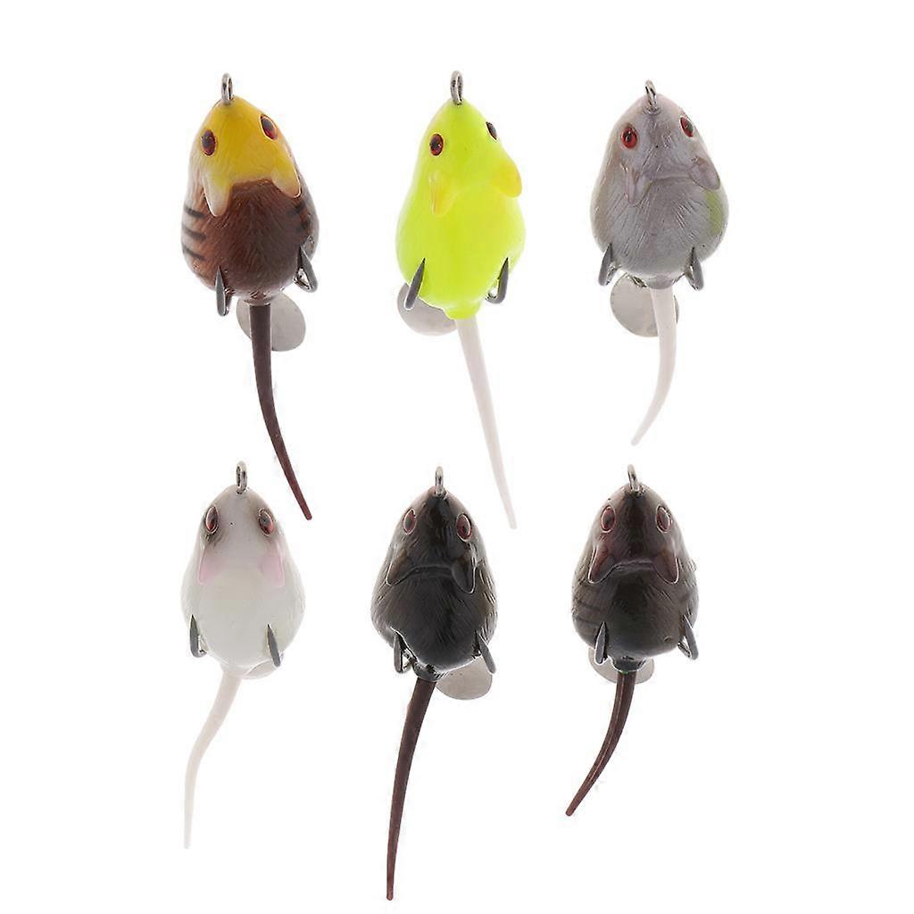 6pcs Maus Angelköder Topwater Rat Köder