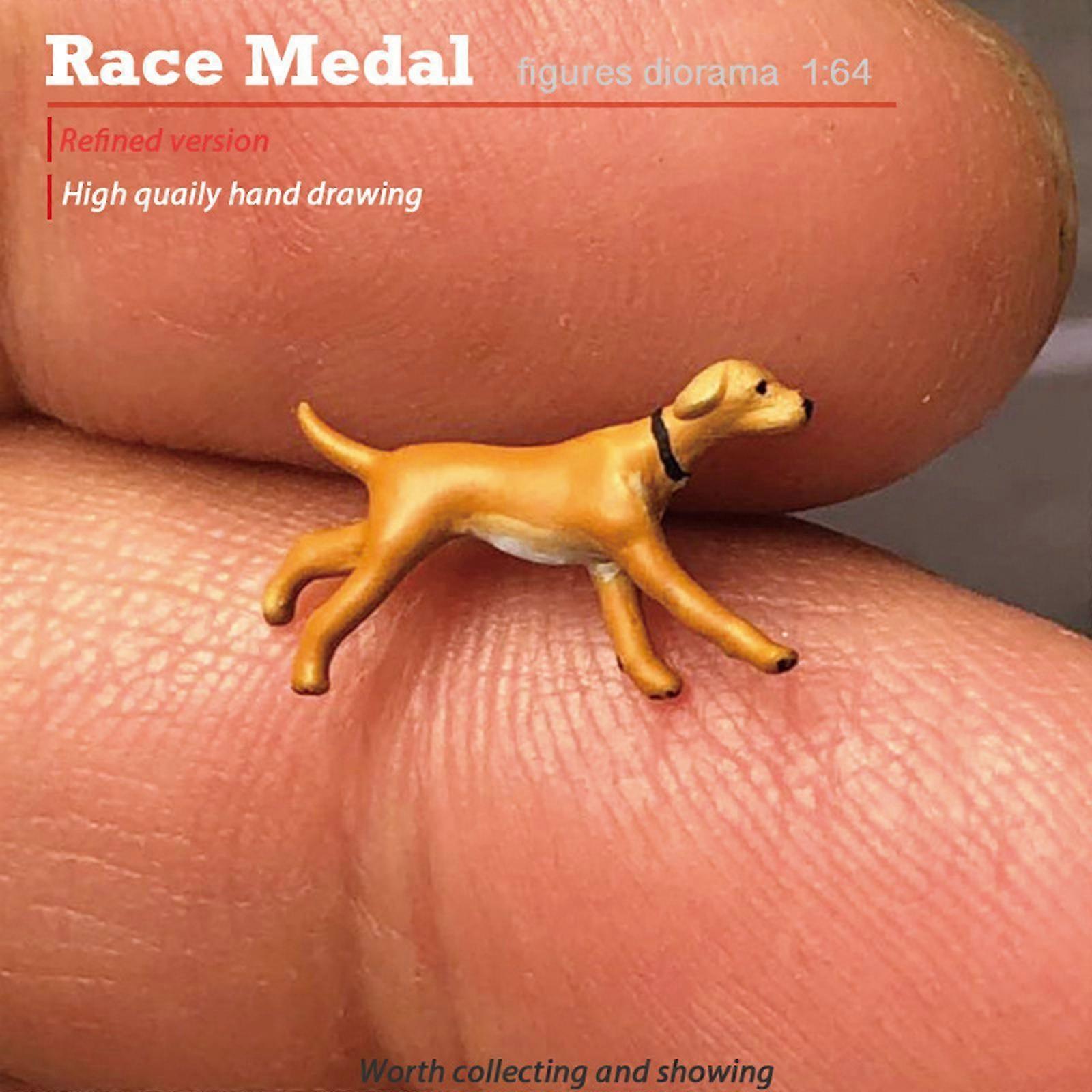 3x Model Tiny Dog Animal Model in 1:64 Scale Hand Painted