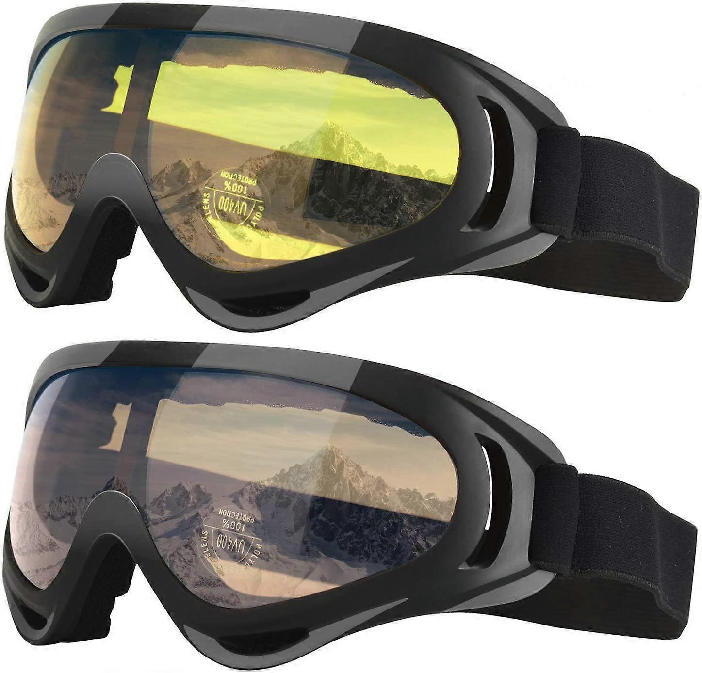 Pack Of 2 Ski Masks, Snowboard Masks With Anti-Reflective Lenses And Windbreaker Suitable For Adolescents And Adults