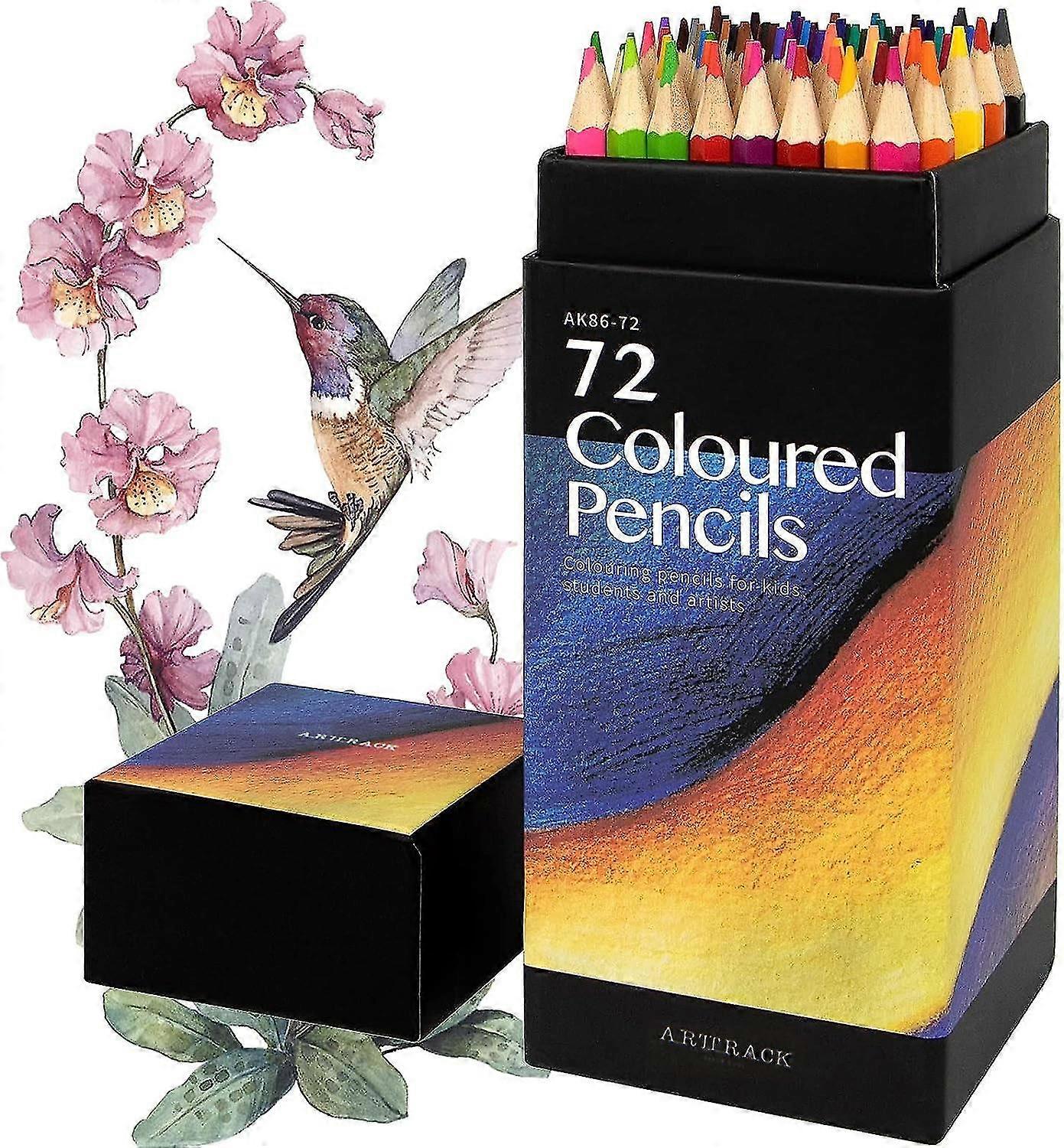 72 Colored Pencilsquality Coloring Pencils For Adult Coloring Artists Professionals And Colorists, Soft Core, Sketching Drawing