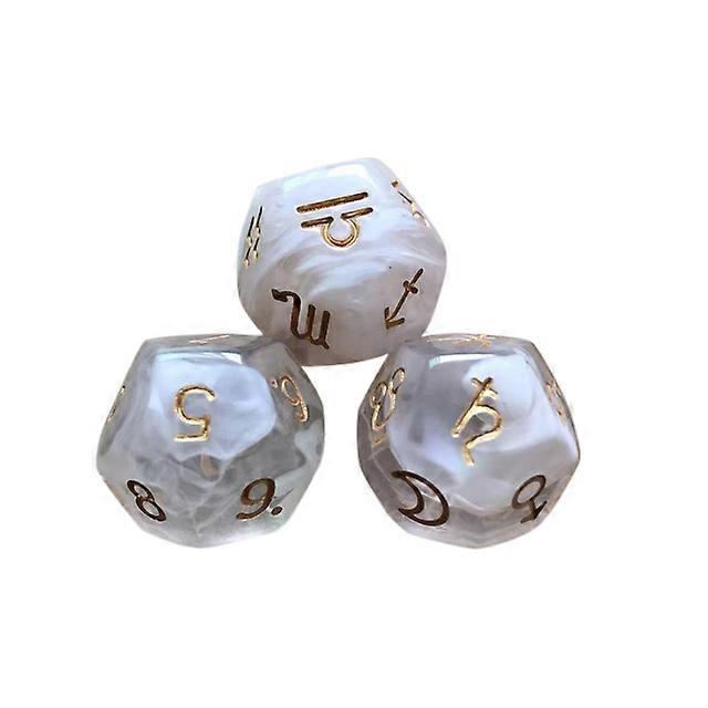 3Pcs 12-Sided Dice Astrology Multifaceted Constellation Dice Leisure And Entertainment Toys For Party Game Role Playing Game