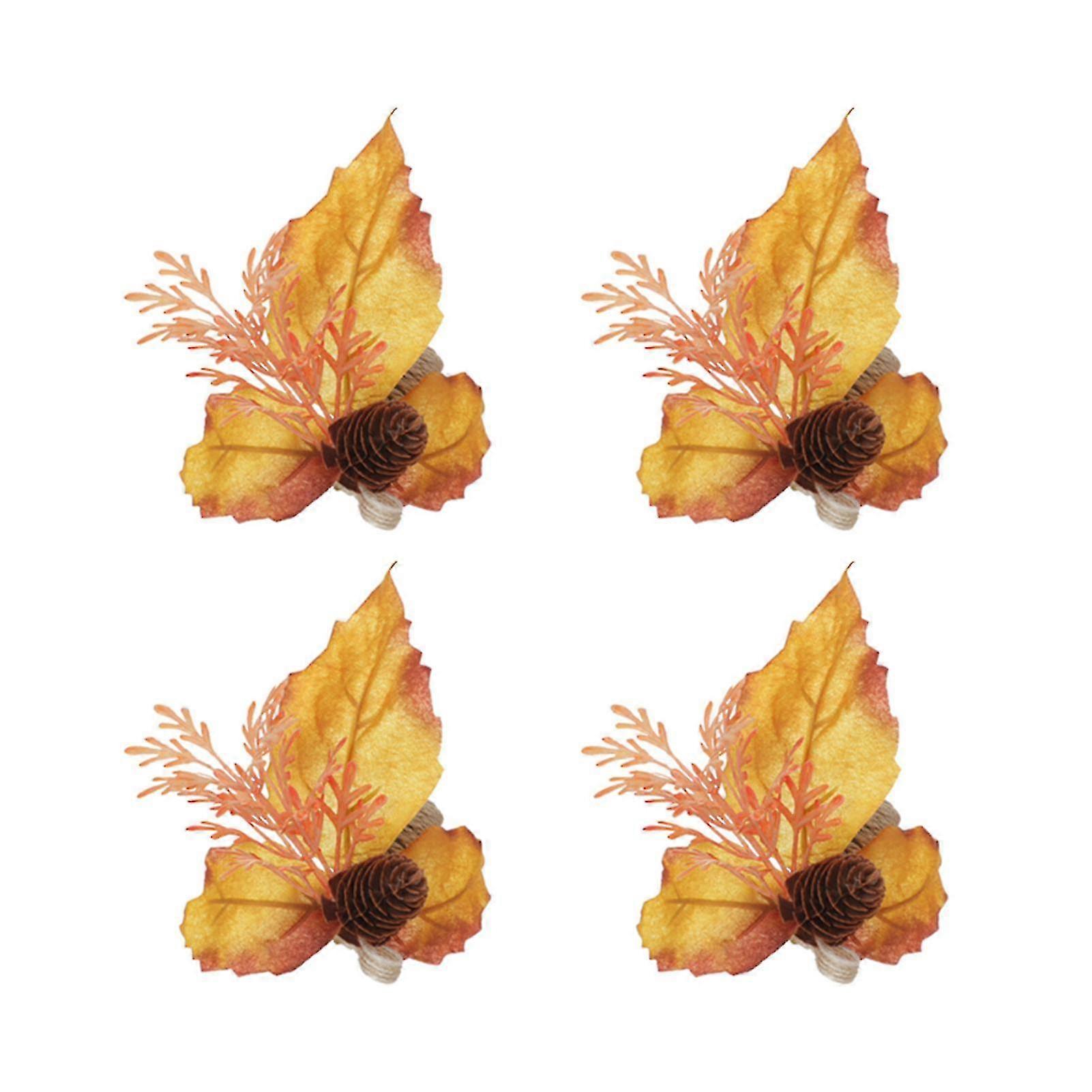 4pcs serviett ring kreativ utsøkt langvarig Halloween gresskar lønn blad serviett spenne for hjemmet
