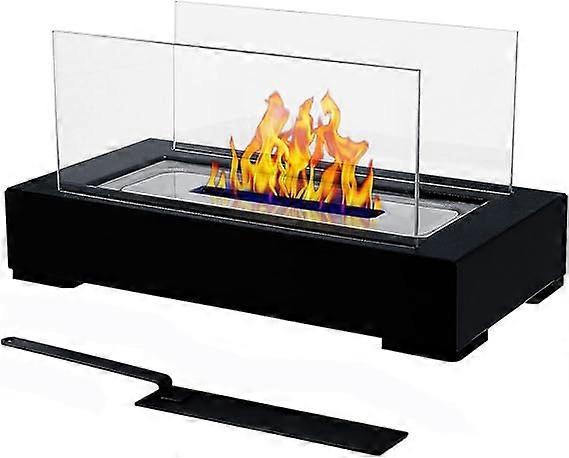 卓上スクエアアルコール暖炉屋内ミニマリスト金属暖炉ブラックポータブルリアルファイヤー暖炉屋外