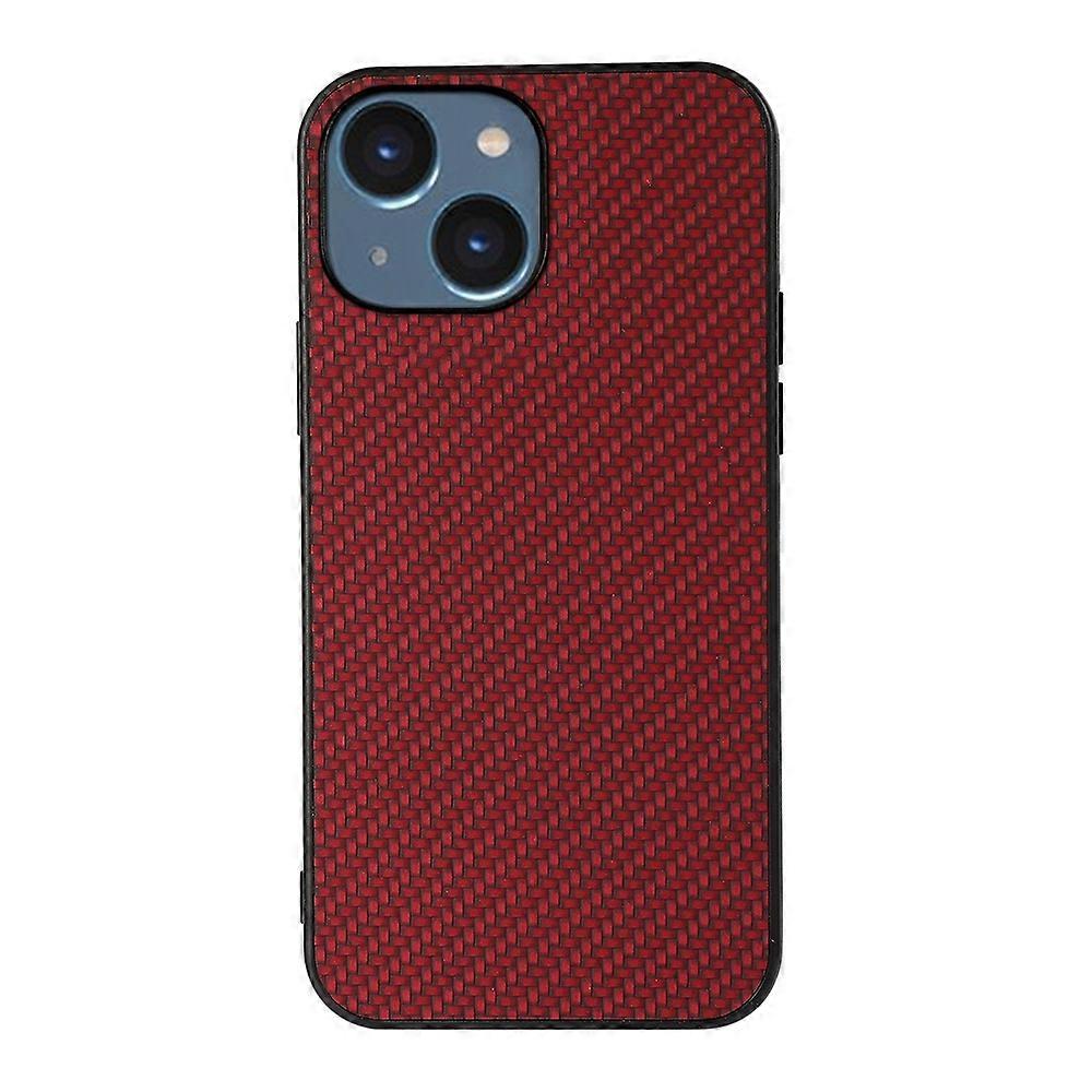 För iPhone 14 Plus Kolfiber Textur Telefonfodral
