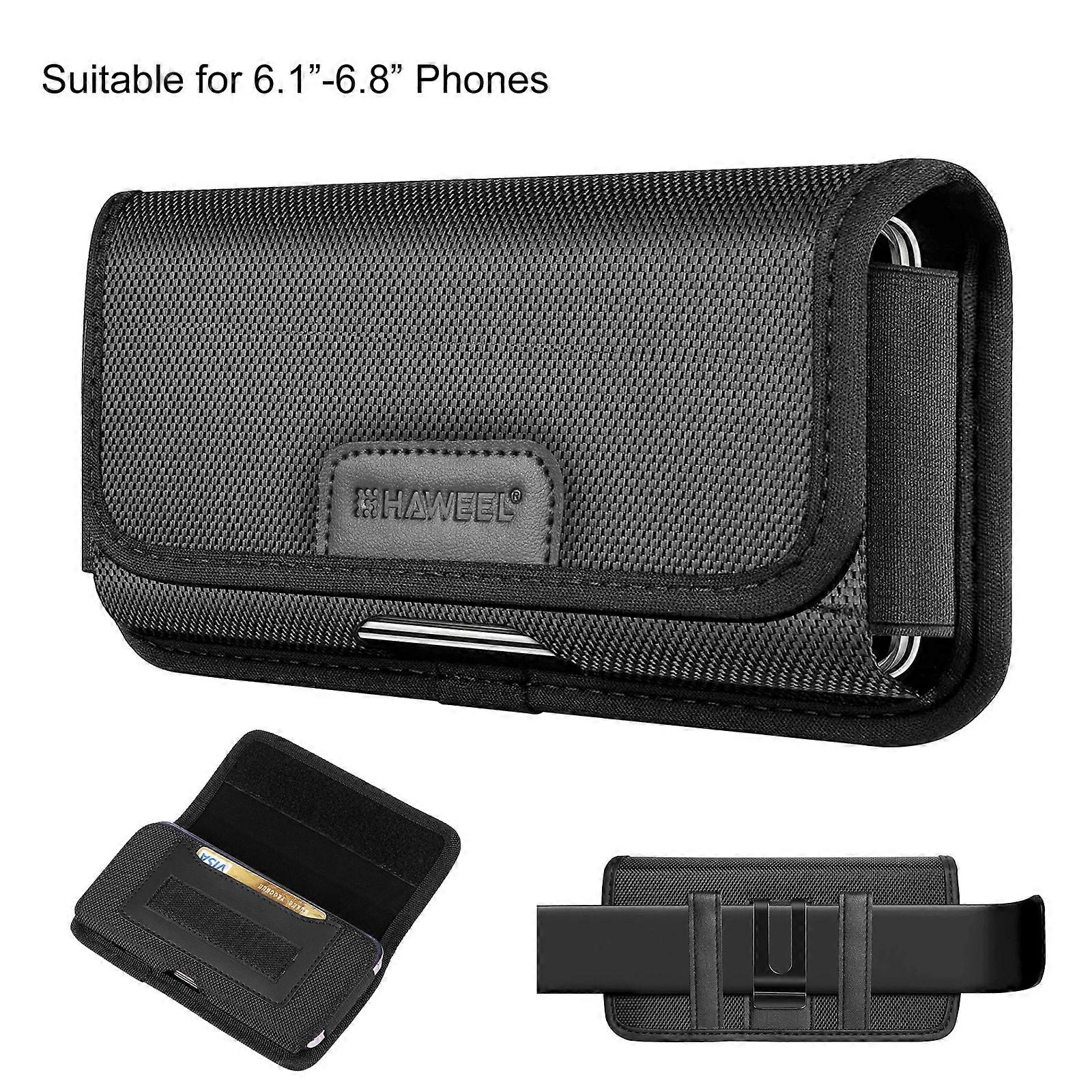 HAWEEL 6,1-6,8 polegadas Nylon Pano Telefone Cintura Horizontal Bolsa