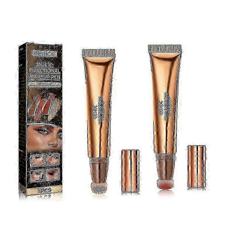多機能化粧ペンフェイシャル輪郭ビューティースティックハイライト修理ブラッシュマルチプルポ