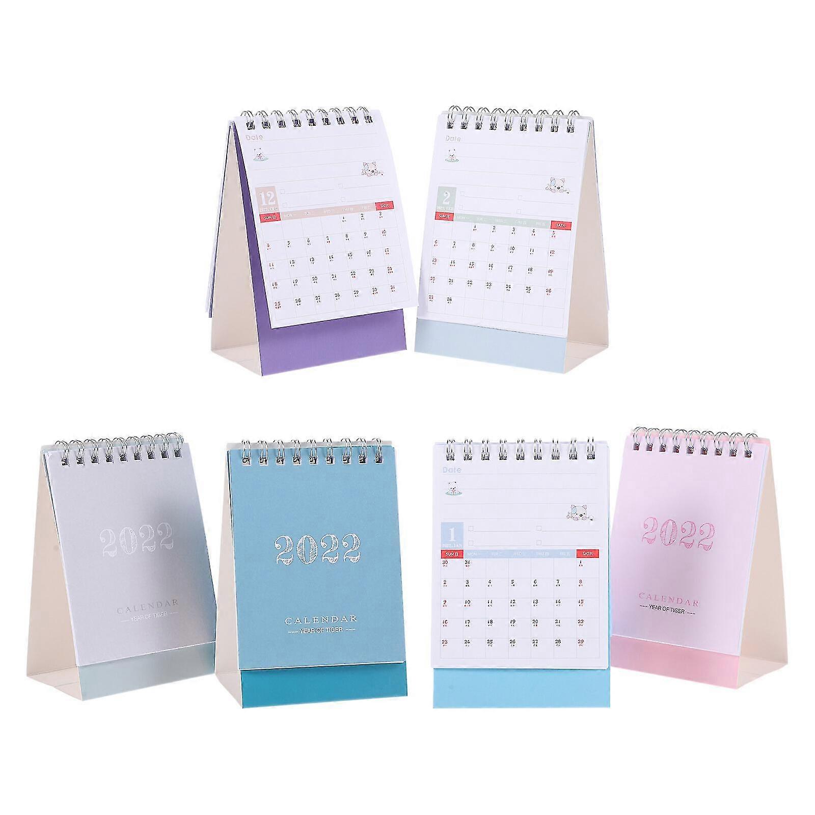 6pcs Paper Calendars Creative 2022 Calendars Desktop Calendars (assorted Color)