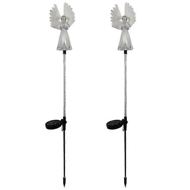 Solar Powered Angel Lights Outdoor, 2 Pack Garden Stake Light