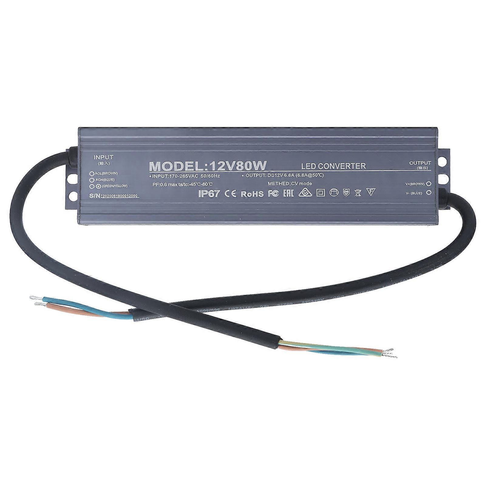 Set di 2 pezzi IP67 Impermeabile Alimentatore LED Driver Trasformatore Luce Convertitore di Tensione AC170265V Ingresso12V 6.6A