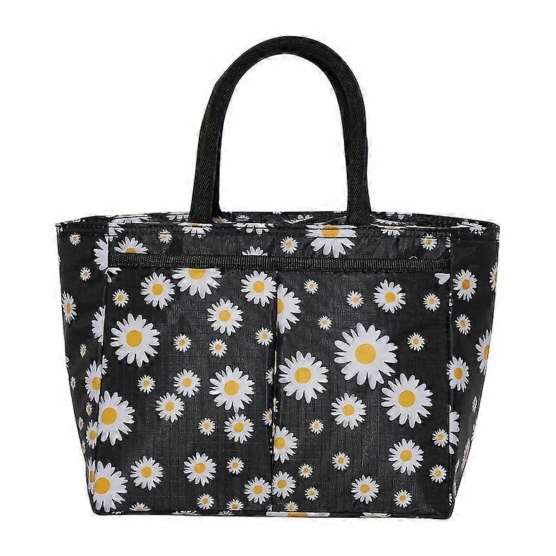 1pc Extra Large Daisy Print Lunch Tote Bag - Reusable, Insulated & Stylish for Teens & Adults - Perfect for School, Work, Travel & Picnics