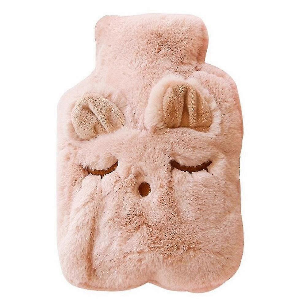 Wärmflasche mit Abdeckung, weiche Plüschabdeckung, langlebig und sicher, 1 Liter