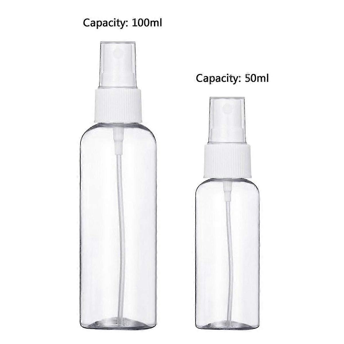 8 X Spray Bottle 100ml Transparent Atomizer Empty Fine Mist Spray Bottle Refillable Perfume Atomizer Portable Atomizer Bottles With 2 Funnels, 1 Label