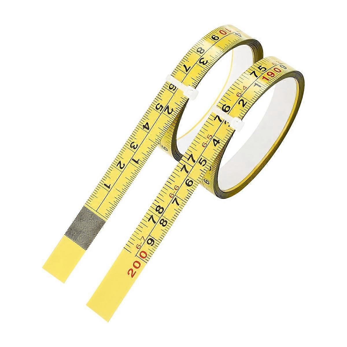 2 Packs Steel Self-Adhesive Measuring Tape, Right to Left Reading 200cm or 78-Inch Imperial and Met