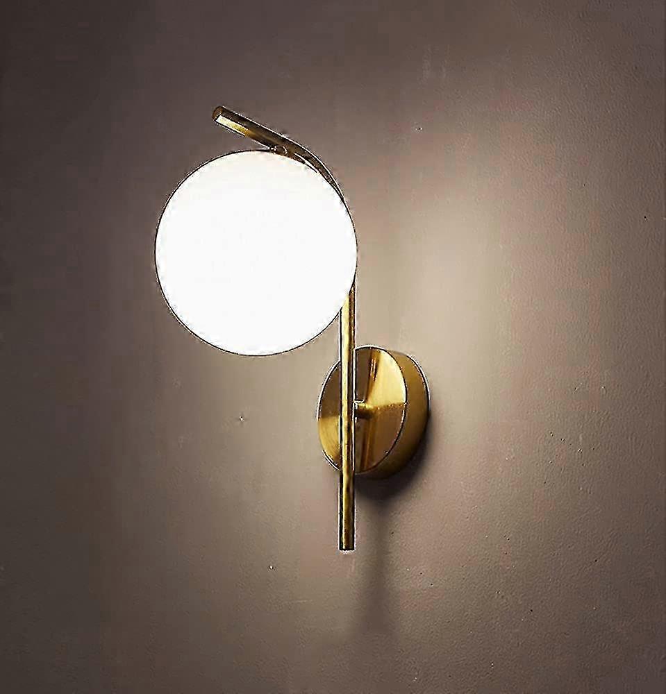 Wall Lamp Of Modern Creativity With Ball Lampshade Ball, E27 Golden Finish Wall Lights Lighting Personality Wall Mounting Light Compatible With Bedroo
