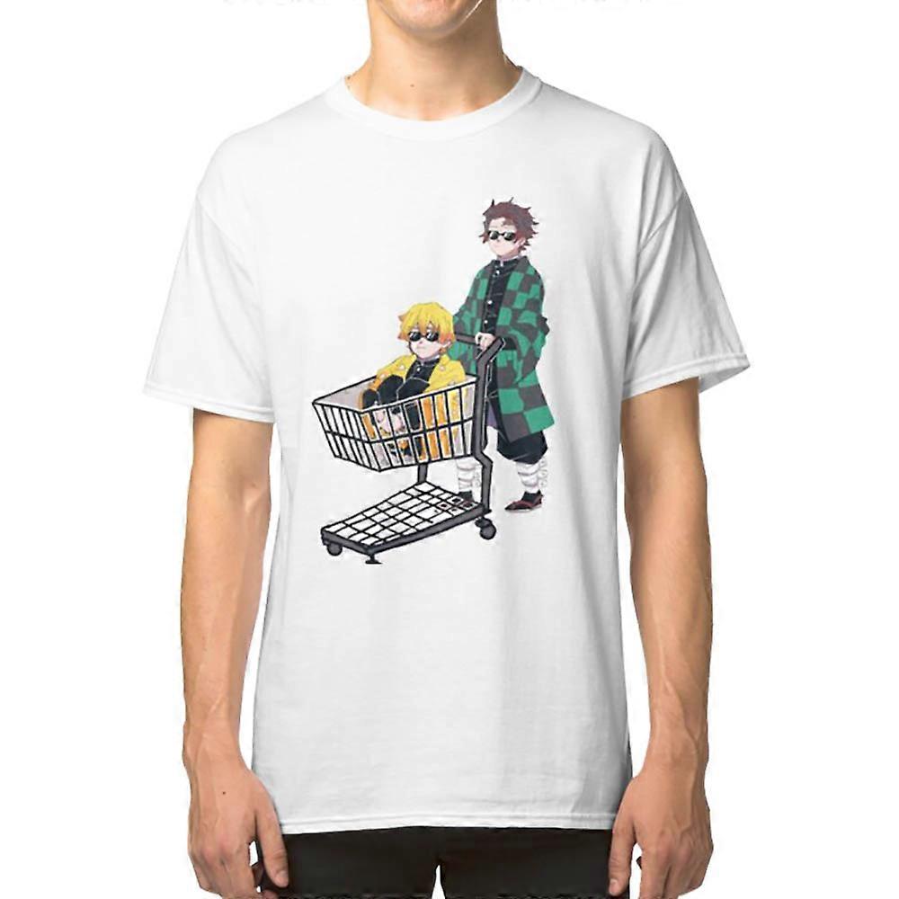 tanjiro e zenitsu em uma camiseta de supermercado