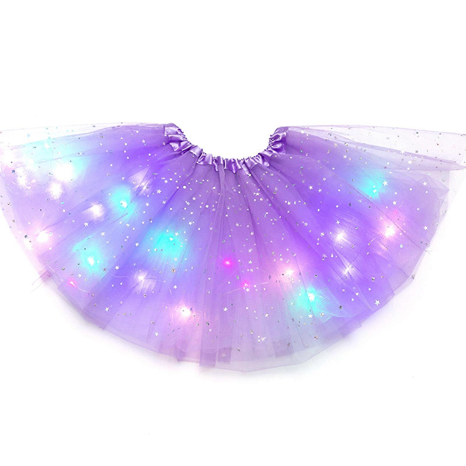 Fustă Tutu LED pentru fete Lumină Tutus Tulle stratificat Balet Balet Fustă Costum Tutu Petrecere Strălucitoare