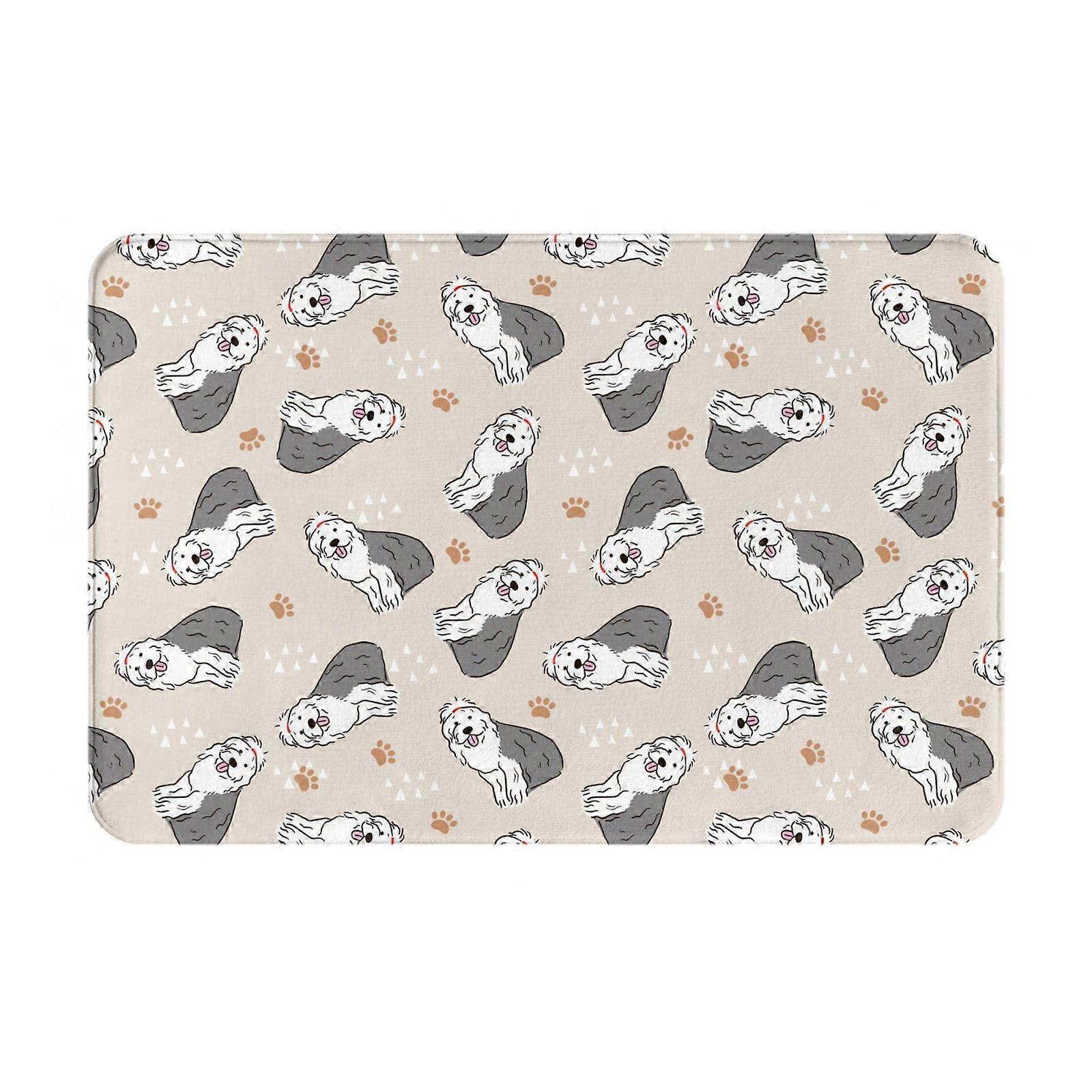 الراعي الإنجليزي القديم نمط داخلي ممسحة غير قابلة للانزلاق حصير الباب الأمامي حصير قابل للغسل للمدخل ، أرضية داخل شرفة الباب الخلفي في الهواء الطلق داخلي 16x24in