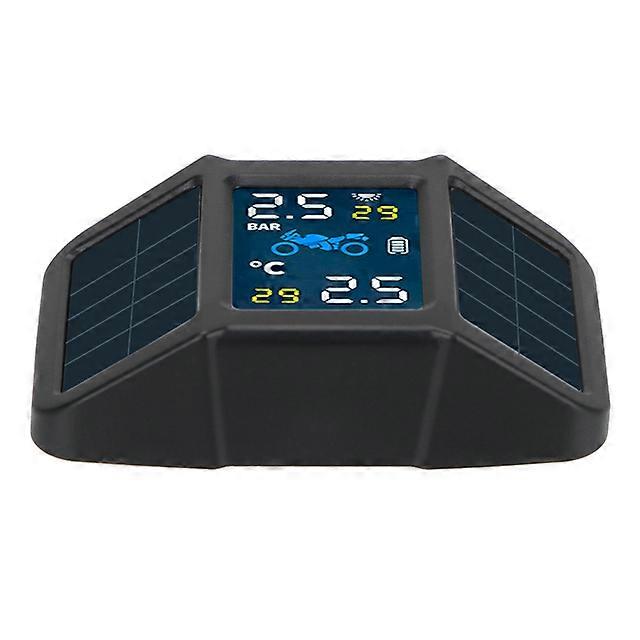 Temperature Monitoring Alarm System USB Solar Charging Motor Tire Pressure Tyre Motorcycle TPMS With 2 External Sensors