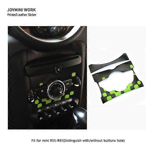 Car Interior 2PCS/SET Central control panel Leather Sticker For MINI ...