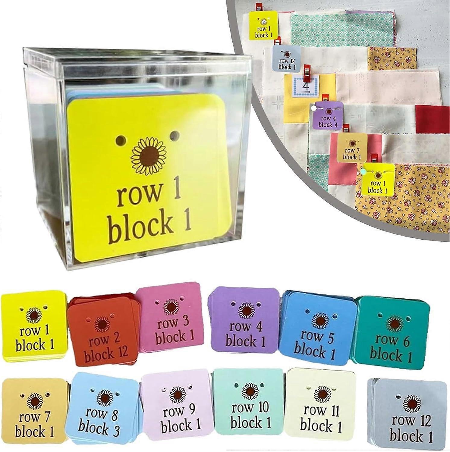Quilt Block Row Markers, Innovative Sewing and Quilting Notions, 144pcs Paper Cardstock Sewing Markers with Holes, Quilt Row and Block Markers