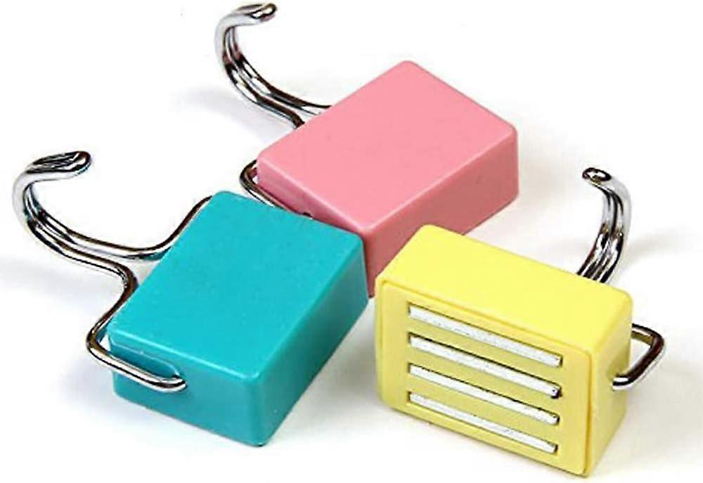 All-Purpose Magnetic Hooks Kitchen Strong Magnetic Hooks for Keys,Coat,Fridge and Doors Pastel Pink, Yellow, Blue (3PCS)