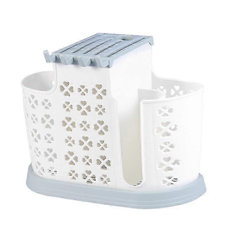 Kitchen Tableware Plastic Organizer Racks Multifunctional Chopsticks Spoons Holder(milk Blue)