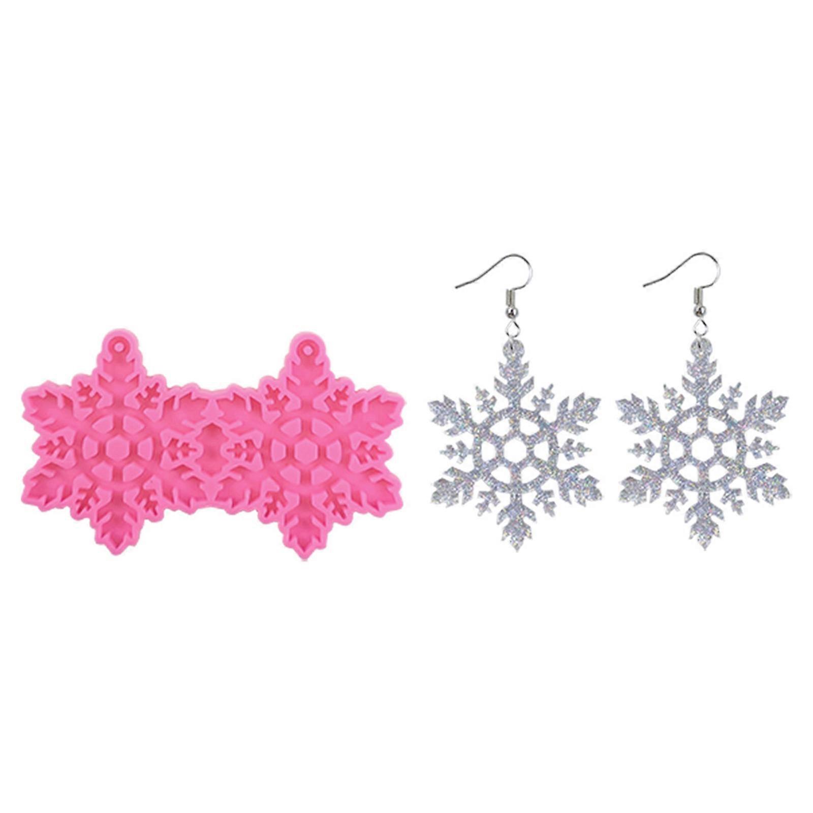 1Pc/10Pcs Snowflake Pendant Earring Mold Christmas Tree Decortion Epoxy Mold