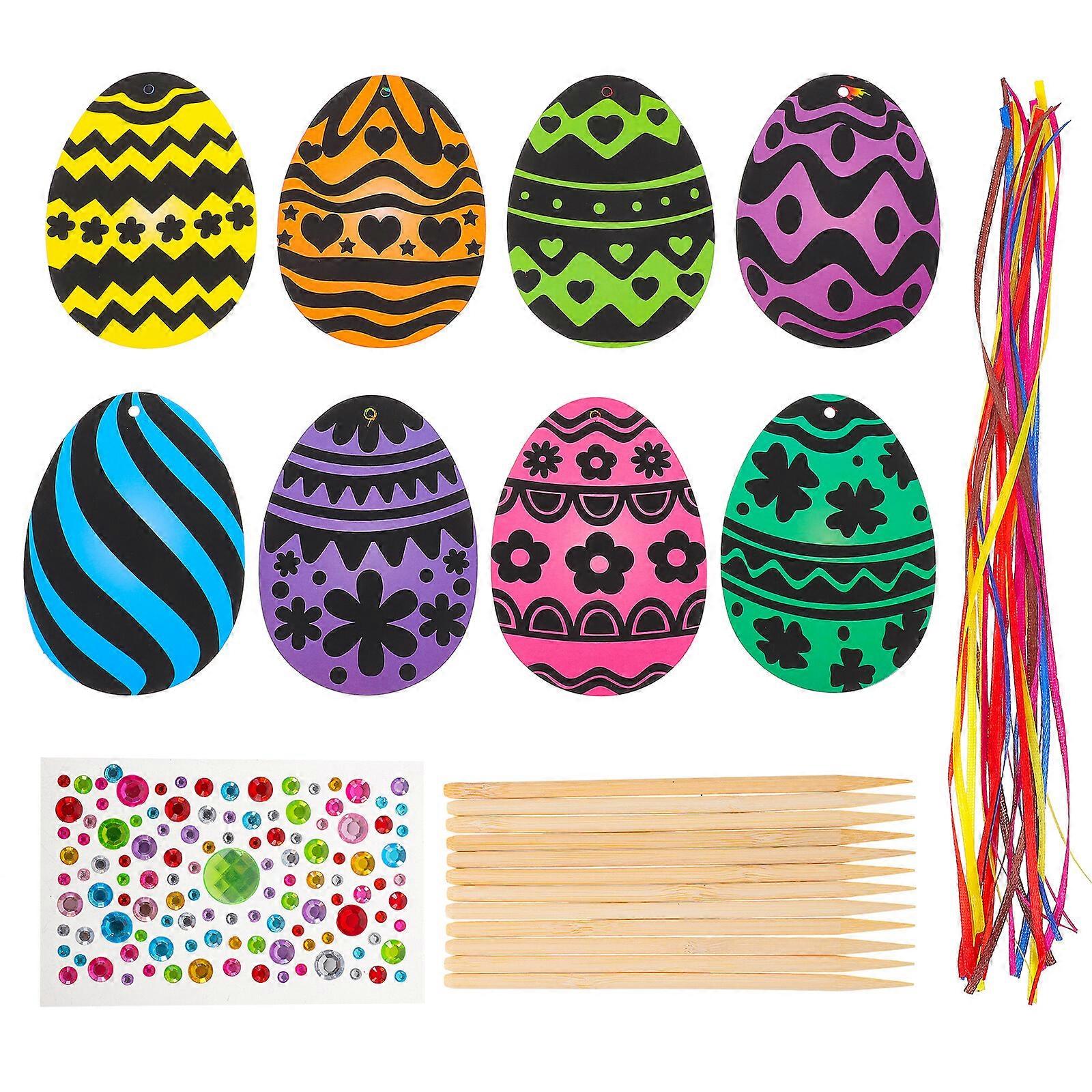 1 Set de cărți răzuibile cu ouă de Paște pentru copii DIY Easter Party Favors Easter Eggs Scratch Card Crafts