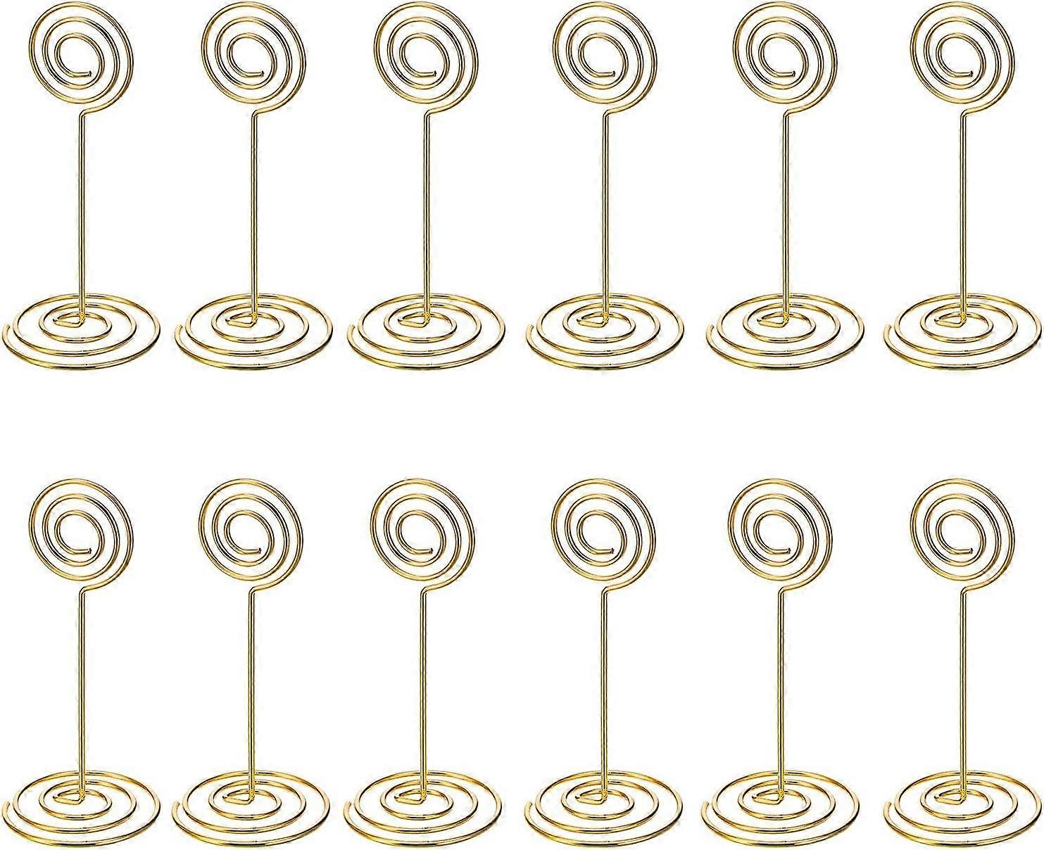 12 Pack Table Number Card Holders Uchwyt na zdjęcia Stojaki Umieść spinacze do menu papieru, kształt koła