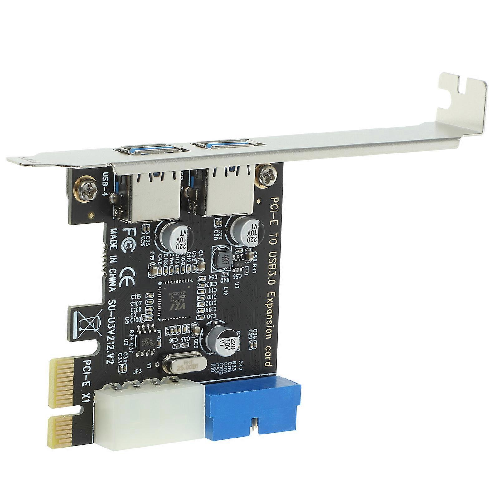 PCI-E USB Adapter 2 Ports Expansion Card Computer PCI-E Double USB Converter