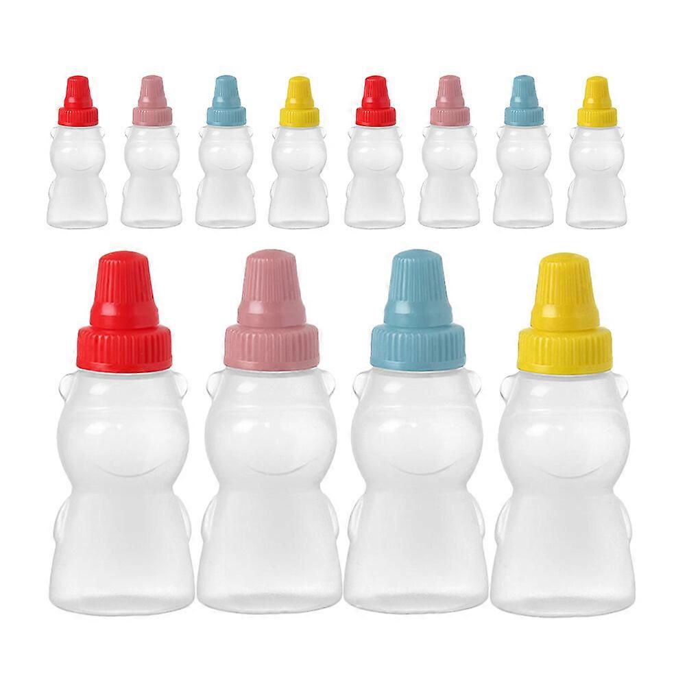 12pcs Mini Sauce Bottles Vinegar Soy Sauce Bottle Bear Soy Sauce Dispenser Seasoning Container