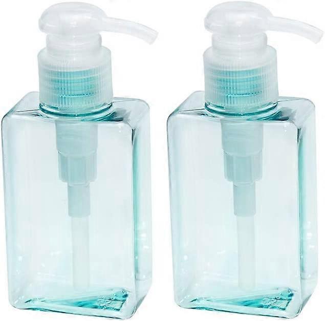2 blue pump bottles 100ml, kitchen liquid dispenser