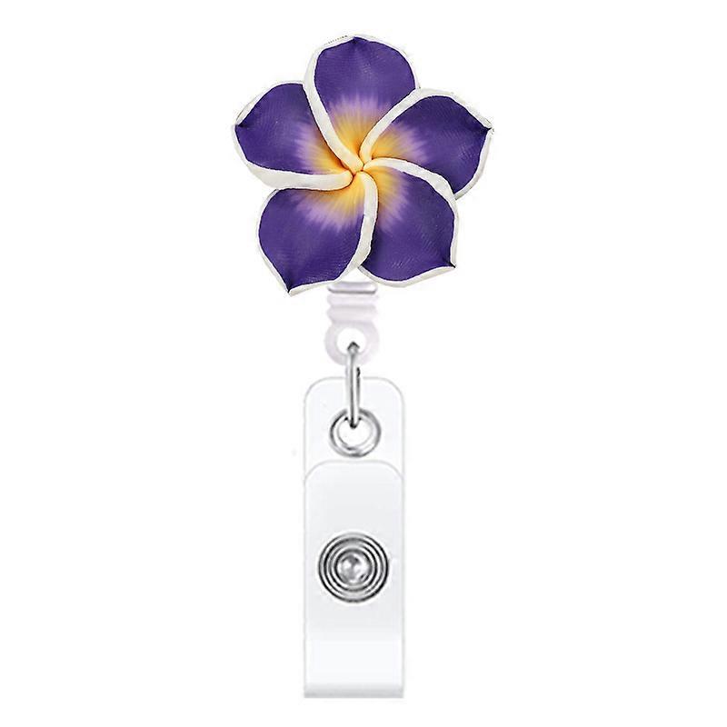 1pc Flower Shape Badge Reel Card Holder Retractable ID Card Badge Clip Office Employee Nurse Supplies Name Tag Badge Reels