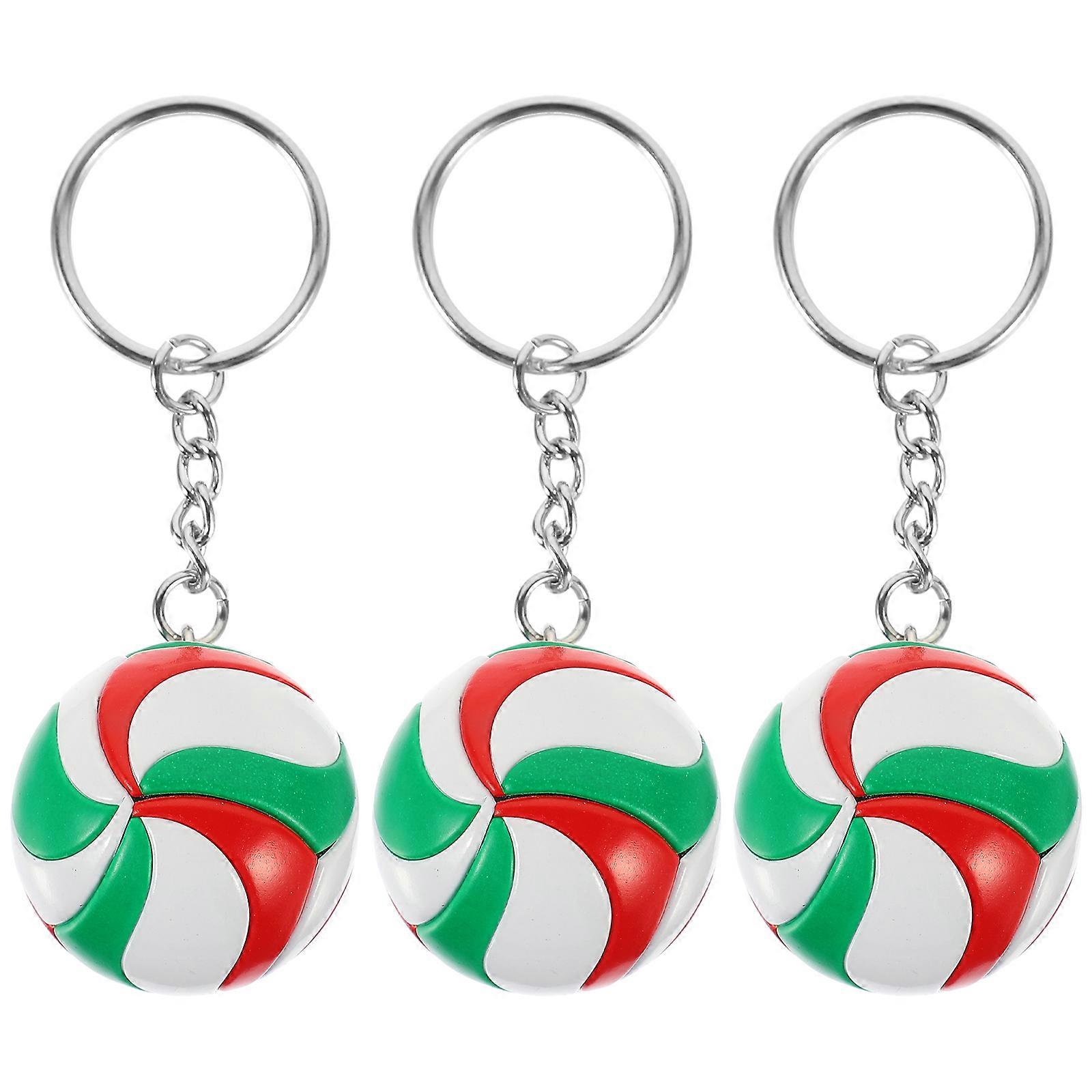 3 Pcs Volleyball Keychains Portable Keychain Adorable Bag Pendants Sports Souvenir Favors