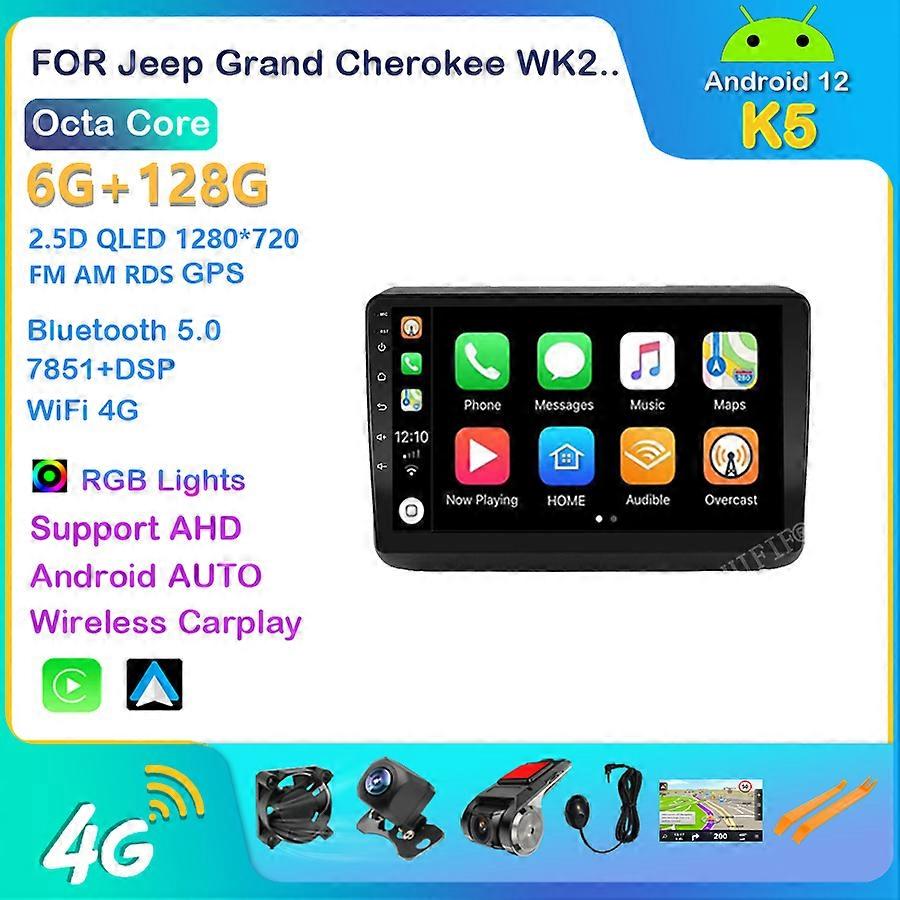 Android 12 Octa-Core For Jeep Grand Cherokee WK2 2013 - 2020 Car Radio Multimedia Video Player Navigation No 2din 2 din DVD