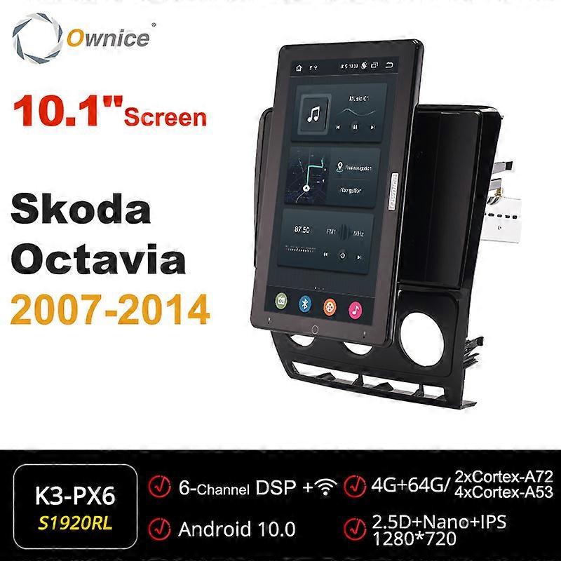Tesla style 13.3" PX6 Android 10 Car DVD Player Auto Rotatable Navigation GPS 1920*1080 Stereo Radio For Skoda Octavia 2007-2014
