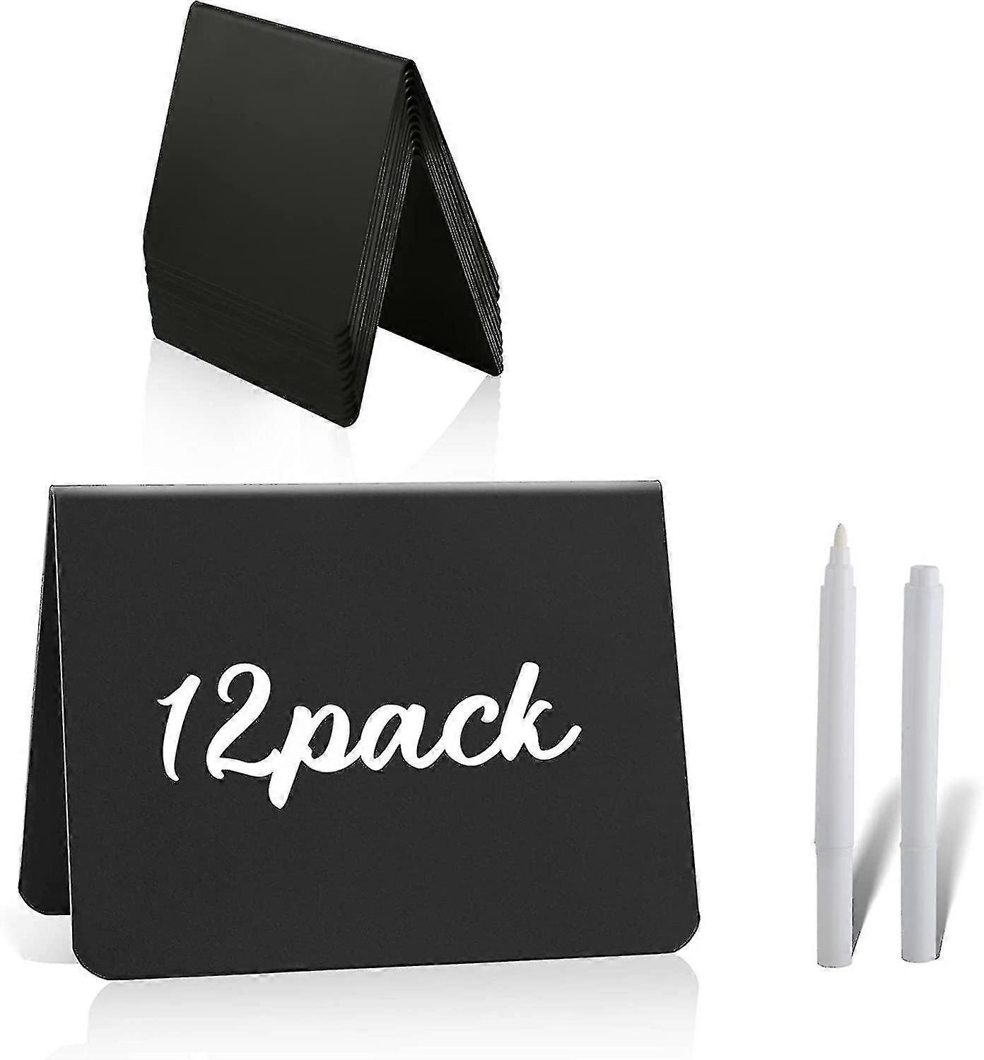 12pcs Mini Chalkboard Signs For Food,reserved Table Signs, Easy To Write And Wipe Out,small Chalkboard Signs For Small Chalk,food Labels For Party Buf